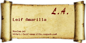 Leif Amarilla névjegykártya